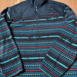 Ariat men’s fleece quarter zip Multicolor Aztec Fleece pullover size Xl